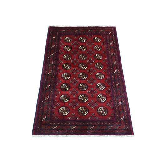 Tribal & Geometric Wool Hand Knotted Rug Red Red 2.8X4.0 -O072498