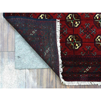 Tribal & Geometric Wool Hand Knotted Rug Red Red 2.8X4.0 -O072498