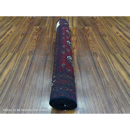 Tribal & Geometric Wool Hand Knotted Rug Red Red 2.8X4.0 -O072498