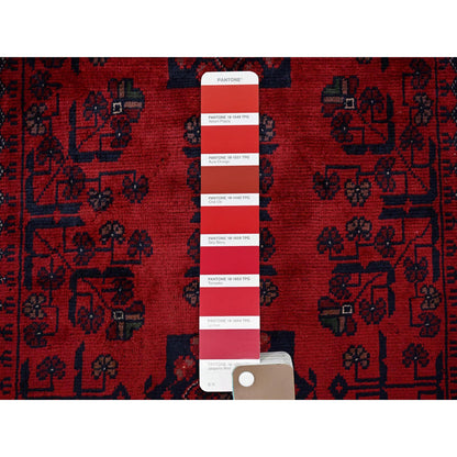 Tribal & Geometric Wool Hand Knotted Rug Red 2.9x3.10 -O0724