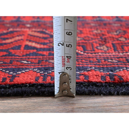 Tribal & Geometric Wool Hand Knotted Rug Red 2.9x3.10 -O0724