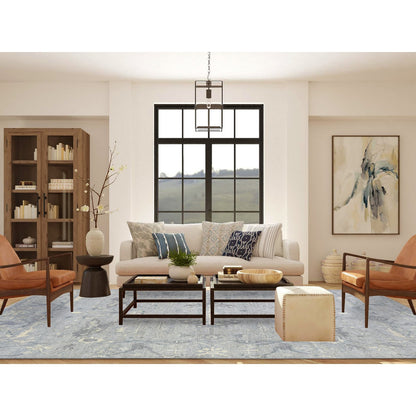 Oushak And Peshawar Wool Hand Knotted Rug Grey Gray 10.2X13.10 -O072522