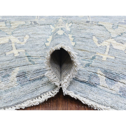 Oushak And Peshawar Wool Hand Knotted Rug Grey Gray 10.2X13.10 -O072522
