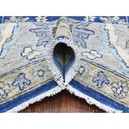 Oushak And Peshawar Wool Hand Knotted Rug Blue Gray 8.3X10.0 -O072533
