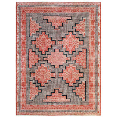 Oushak And Peshawar Wool Hand Knotted Rug Red Red 9.0X11.9 -O072575