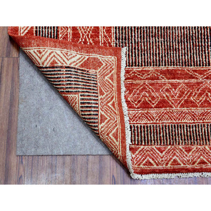 Oushak And Peshawar Wool Hand Knotted Rug Red Red 9.0X11.9 -O072575