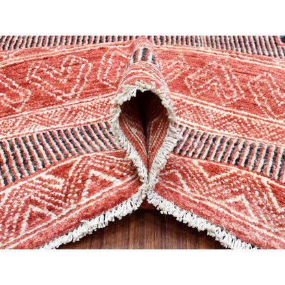 Oushak And Peshawar Wool Hand Knotted Rug Red Red 9.0X11.9 -O072575