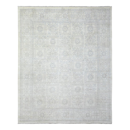 Oushak And Peshawar Wool Hand Knotted Rug Ivory Ivory 8.2X9.10 -O072579