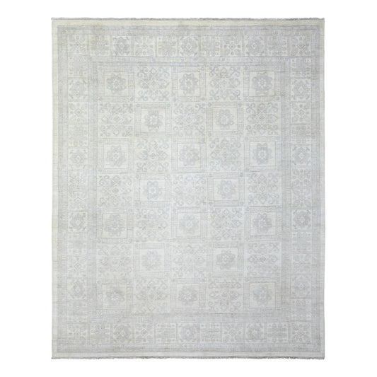 Oushak And Peshawar Wool Hand Knotted Rug Ivory Ivory 8.2X9.10 -O072579