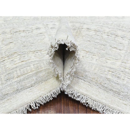 Oushak And Peshawar Wool Hand Knotted Rug Ivory Ivory 8.2X9.10 -O072579