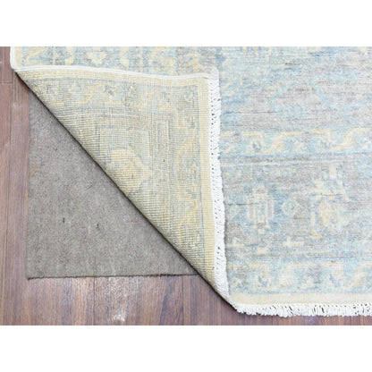 Oushak And Peshawar Wool Hand Knotted Rug Ivory Stone Gray 6.2X8.9 -O072582