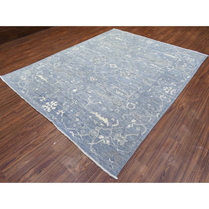 Oushak And Peshawar Wool Hand Knotted Rug Grey Gray 8.0X9.9 -O072588