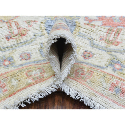 Oushak And Peshawar Wool Hand Knotted Rug Ivory Ivory 8.1X10.2 -O072589