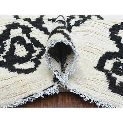 Tribal & Geometric Wool Hand Knotted Rug Ivory No Border 9.10X13.8 -O072616