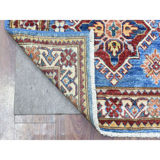 Kazak Wool Hand Knotted Rug Blue Ivory 2.7X10.0 -O072629