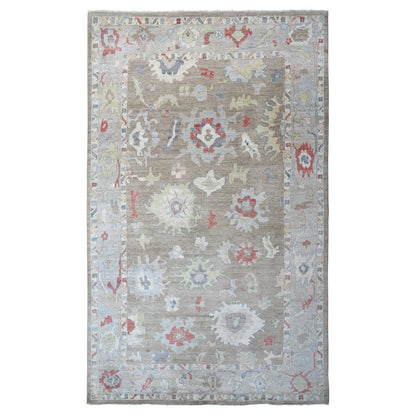 Oushak And Peshawar Wool Hand Knotted Rug Brown Gray 12.0X17.6 -O072646