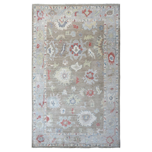 Oushak And Peshawar Wool Hand Knotted Rug Brown Gray 12.0X17.6 -O072646