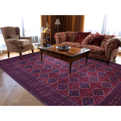 Tribal & Geometric Wool Hand Knotted Rug Red Red 9.8X13.0 -O072661