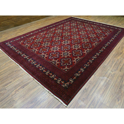 Tribal & Geometric Wool Hand Knotted Rug Red Red 10.0X13.8 -O072662