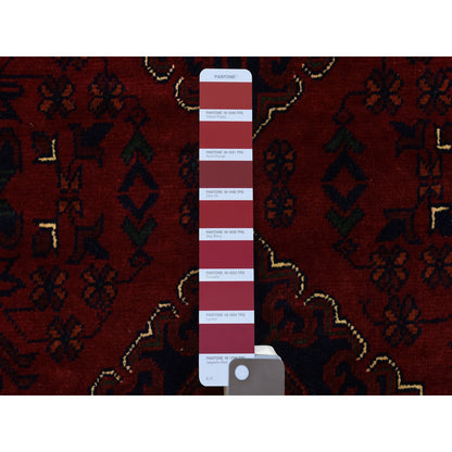 Tribal & Geometric Wool Hand Knotted Rug Red Red 3.0X9.1 -O072667