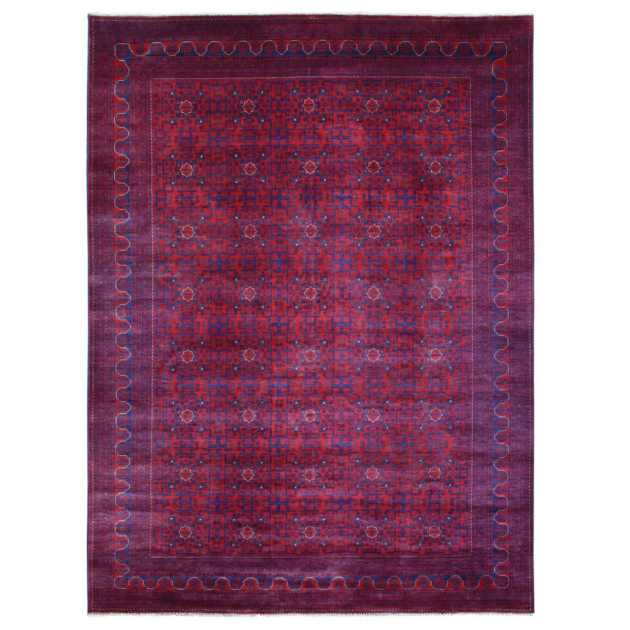 Tribal & Geometric Wool Hand Knotted Rug Red Red 9.8X13.1 -O072668