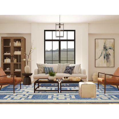 Oushak And Peshawar Wool Hand Knotted Rug Blue No Border 10.1X13.9 -O072671