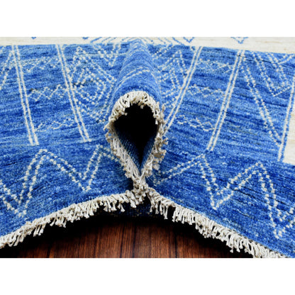 Oushak And Peshawar Wool Hand Knotted Rug Blue No Border 10.1X13.9 -O072671