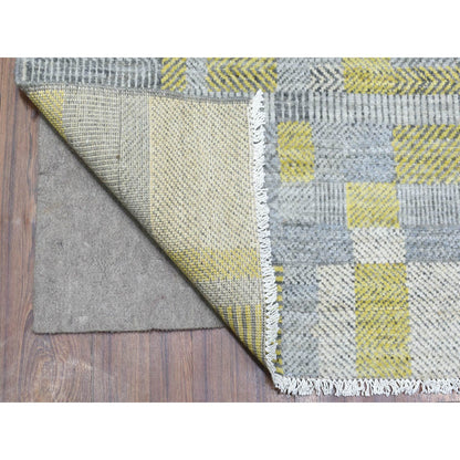 Modern and Contemporary Wool Hand Knotted Rug Grey No Border 7.9X10.2 -O072672