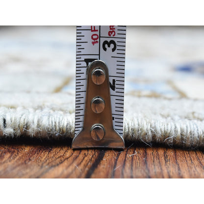 Tribal & Geometric Wool Hand Knotted Rug Grey Light Gray 3.3X5.0 -O072678