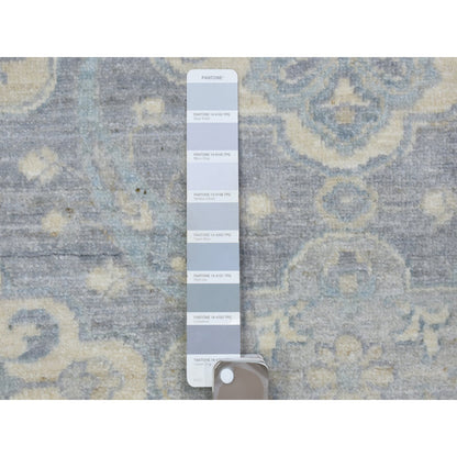 Oushak And Peshawar Wool Hand Knotted Rug Grey Gray 2.8X7.7 -O072687