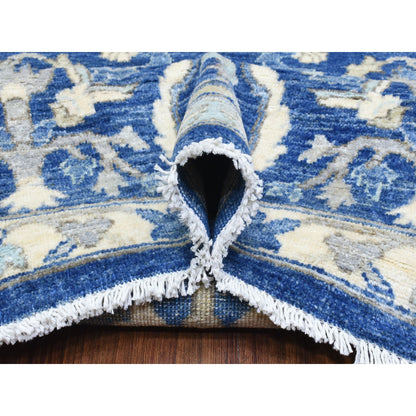 Oushak And Peshawar Wool Hand Knotted Rug Blue Blue 8.0X10.0 -O072689