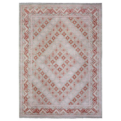Tribal & Geometric Wool Hand Knotted Rug Red Red 9.0X12.0 -O072699
