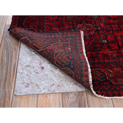 Tribal & Geometric Wool Hand Knotted Rug Red 2.8x3.11 -O0726