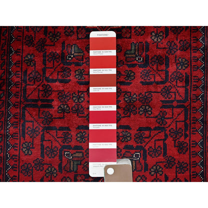 Tribal & Geometric Wool Hand Knotted Rug Red 2.8x3.11 -O0726