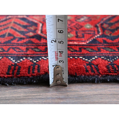 Tribal & Geometric Wool Hand Knotted Rug Red 2.8x3.11 -O0726