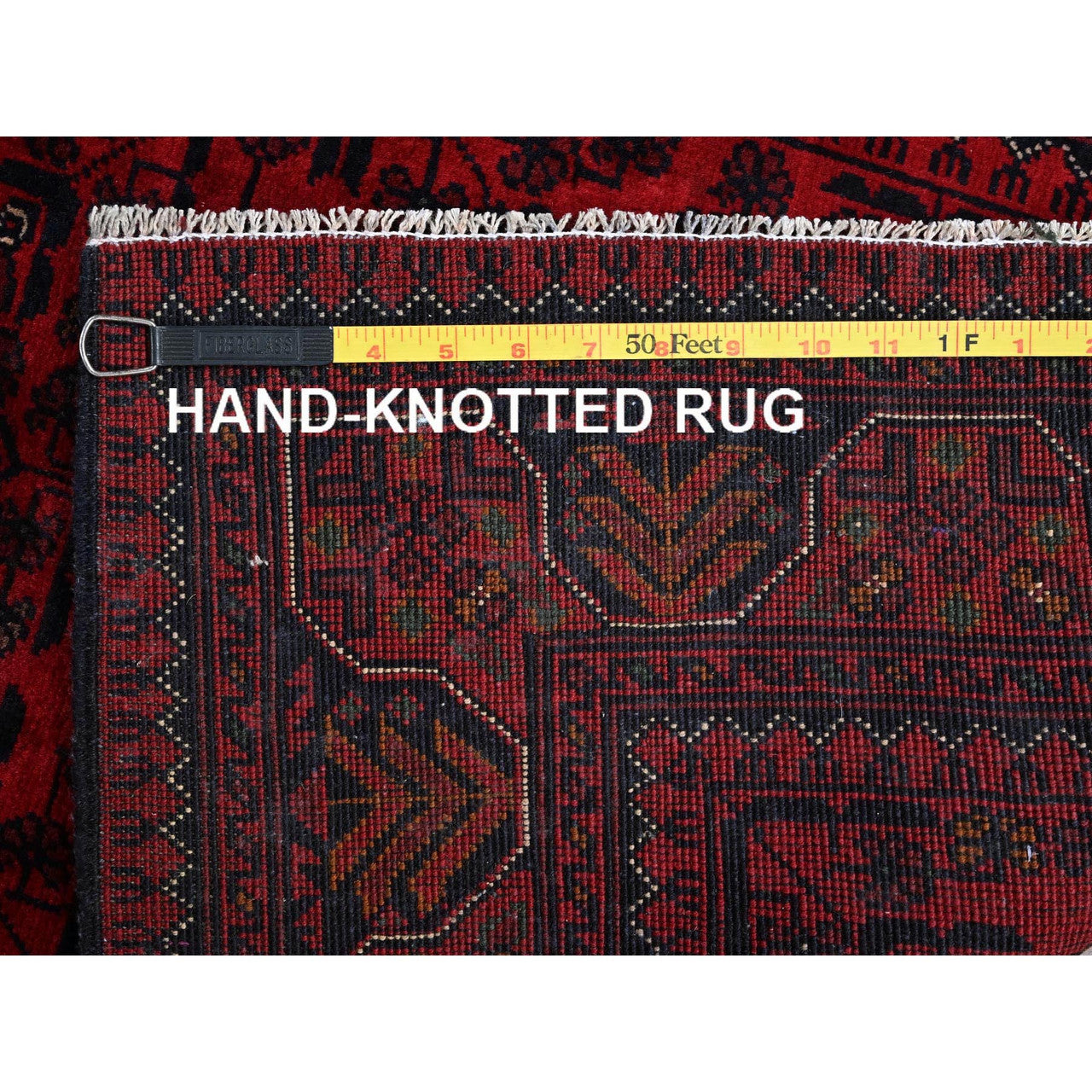 Red 2'8" x 3'11" Tribal & Geometric Hand knotted Wool Rug - Sku: O0726