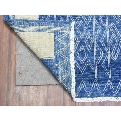 Oushak And Peshawar Wool Hand Knotted Rug Blue 8.10x11.8 -O072720
