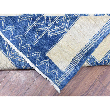 Oushak And Peshawar Wool Hand Knotted Rug Blue 8.10x11.8 -O072720