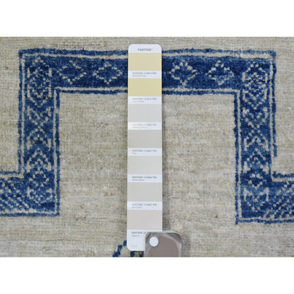 Oushak And Peshawar Wool Hand Knotted Rug Blue 8.10x11.8 -O072720
