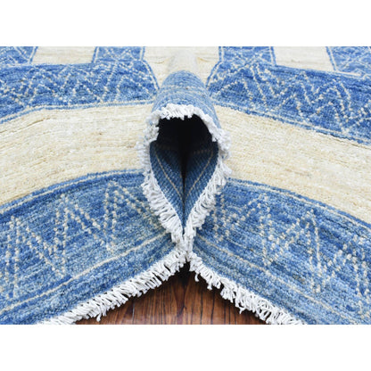 Oushak And Peshawar Wool Hand Knotted Rug Blue Blue 8.0X9.5 -O072721