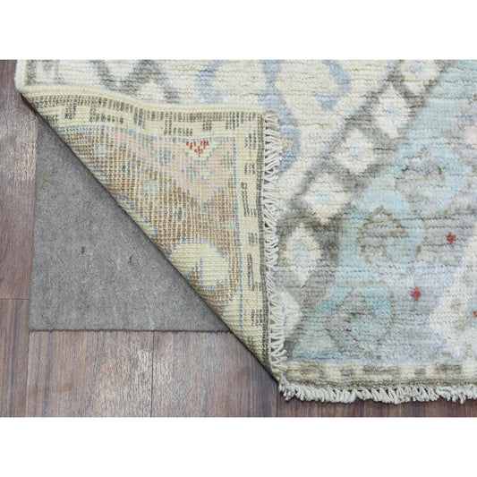 Tribal & Geometric Wool Hand Knotted Rug Multicolored No Border 4.0X6.1 -O072743