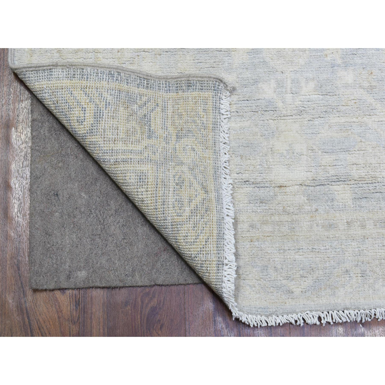 Oushak And Peshawar Wool Hand Knotted Rug Blue Light Gray 2.8X9.6 -O072761