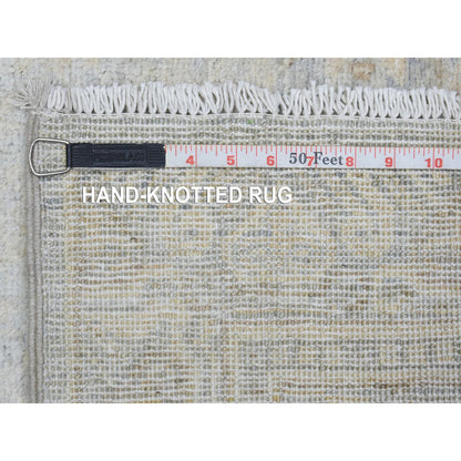 Oushak And Peshawar Wool Hand Knotted Rug Blue Light Gray 2.8X9.6 -O072761