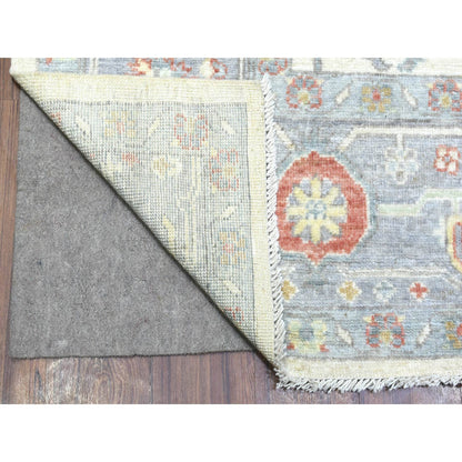 Oushak And Peshawar Wool Hand Knotted Rug Ivory Gray 8.2X10.0 -O072774