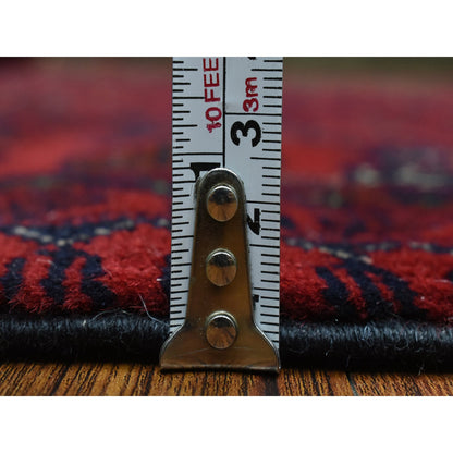 Tribal & Geometric Wool Hand Knotted Rug Red Red 4.10X6.7 -O072777