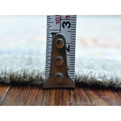 Oushak And Peshawar Wool Hand Knotted Rug Brown Gray 4.4X10.0 -O072790