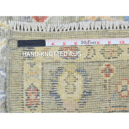 Oushak And Peshawar Wool Hand Knotted Rug Brown Gray 4.4X10.0 -O072790