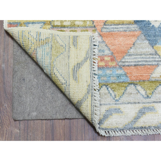 Tribal & Geometric Wool Hand Knotted Rug Multicolored No Border 6.1X8.8 -O072795