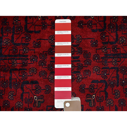 Tribal & Geometric Wool Hand Knotted Rug Red 3.4x5.0 -O0727