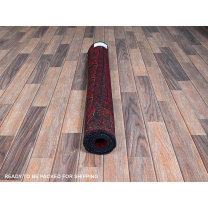 Tribal & Geometric Wool Hand Knotted Rug Red 3.4x5.0 -O0727